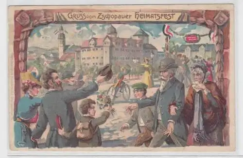 78523 Ak Gruß vom Zschopauer Heimatfest 1906