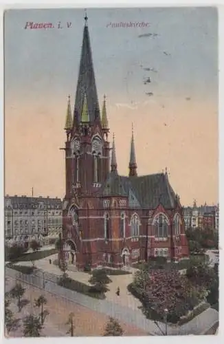 57916 Ak Plauen im Vogtland - Blick auf die Pauluskirche 1917