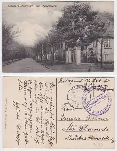 70478 Ak Ostseebad Stolpmünde am Wilhelmsplatz MSP NS Stolpmünde 1916
