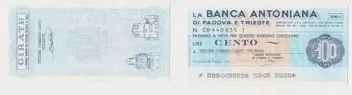 100 Lire Banknote Italien Italia La Banca Antoniana di Padova e Trieste (155696)