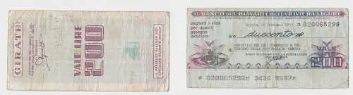 200 Lire Banknote Italien Italia Banco di Chiavari della Riviera Ligure (155161)