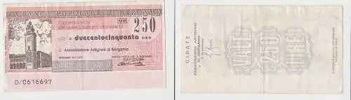 250 Lire Banknote Italien Italia La Banca Populare di Bergamo 26.1.1977 (150192)