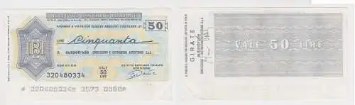 50 Lire Banknote Italien Italia Istituto Bancario Italiano 9.11.1976 (151903)