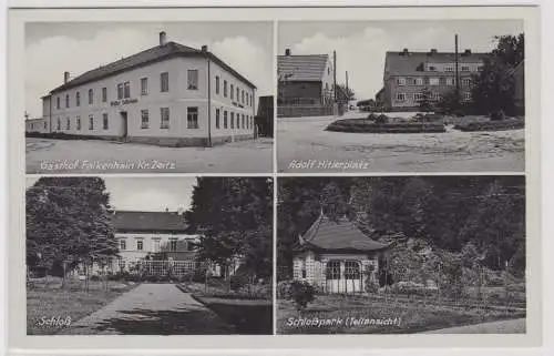 98344 Mehrbild Ak Gasthof Falkenhain Kreis Zeitz Schloß usw. um 1940