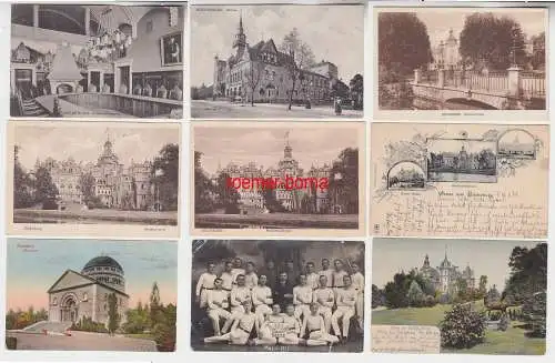 76940/9 Ak Bückeburg Palais, Turnverein, Mausoleum, Rathaus usw. um 1910