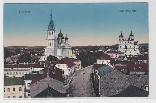 38107 Feldpost AK Grodno - Totalansicht mit Kathedralen 1916