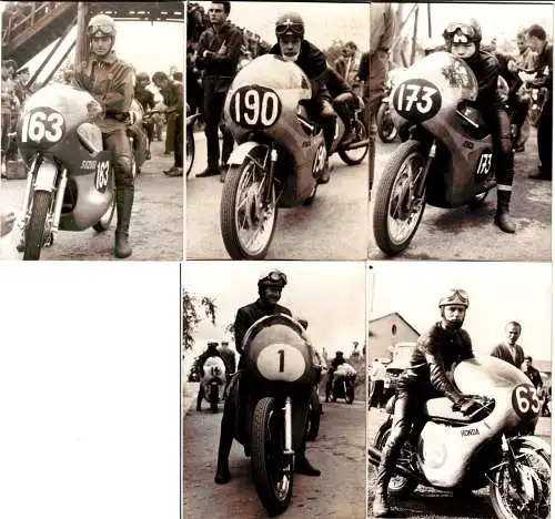 50694/5 DDR Fotos von Motorrad Rennfahrern um 1960