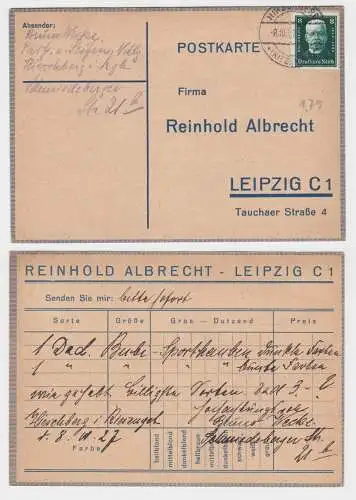 80299 Reklame Postkarte Firma Reinhold Albrecht Leipzig Mi.Nr403