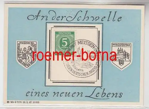 68273 Karte Meissen Parlament der freien deutschen Jugend Pfingsten 1947