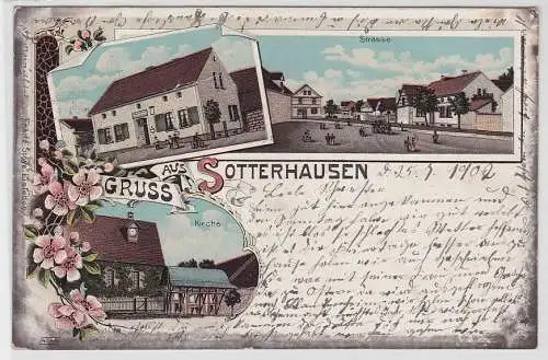 20353 Ak Lithographie Gruß aus Sotterhausen Restauration usw. 1902