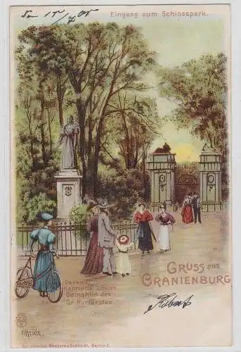 93413 AK Gruss aus Oranienburg, Eingang zum Schlosspark Denkmal Henriette Louise