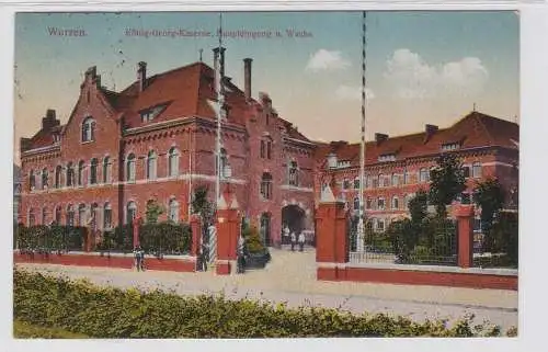 92890 AK Wurzen - König-Georg-Kaserne, Haupteingang und Wache 1921