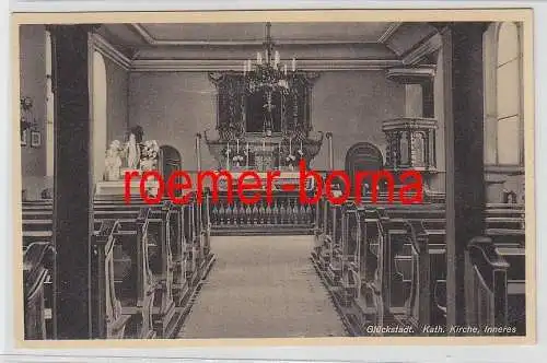 77979 Ak Glückstadt katholische Kirche Inneres um 1930