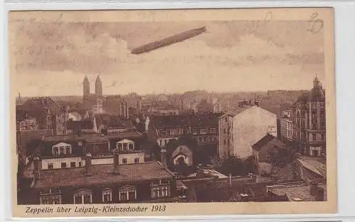 93682 AK Zeppelin über Leipzig-Kleinzschocher 1913