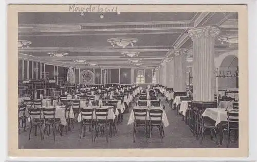 89157 AK Zentral Theater Restaurant Roter Saal Magdeburg 1928