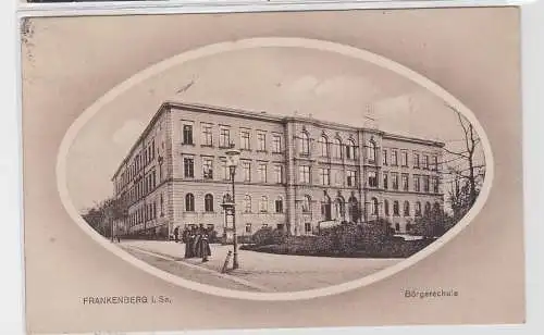 93612 Passepartout AK Frankenberg in Sachsen - Bürgerschule 1921