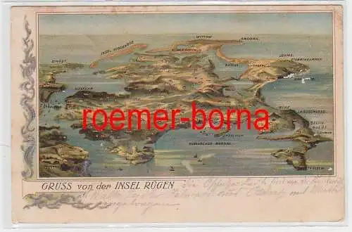 75512 Ak Lithographie Gruss von der Insel Rügen 1906