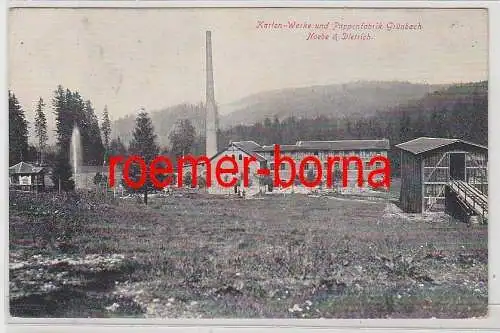 77442 Ak Karton-Werke und Pappenfabrik Grünbach Noebe & Dietrich 1913