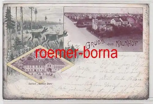 60897 Mehrbild Ak Gruss aus Naunhof Gasthof "Goldner Stern" 1899