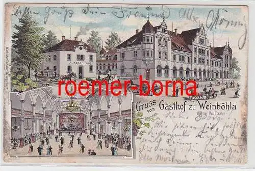 77778 Ak Lithographie Gruss vom Gasthof zu Weinböhla 1907