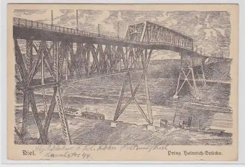 90444 Künstler Ak Kiel Prinz Heinrich-Brücke 1922