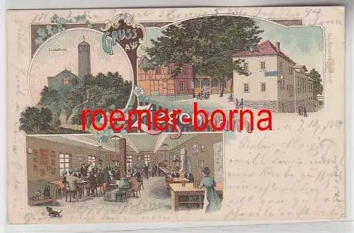 77702 Ak Lithografie Gruss aus Ziegenhain Fuchsthurm, Gasthof 1904