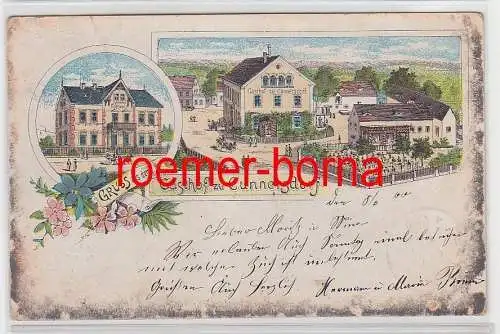 77281 Ak Lithografie Gruss aus dem Gasthod Cunnersdorf 1900