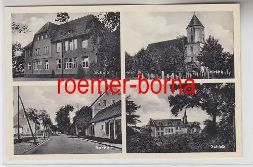 76691 Mehrbild Ak Borna Schule, Kirche, Schloß, Straßenansicht um 1940