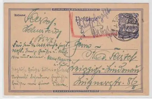 97553 DR Ganzsachen Postkarte P146 75Pf Postreiter Nimm ein Postscheckkonto 1923