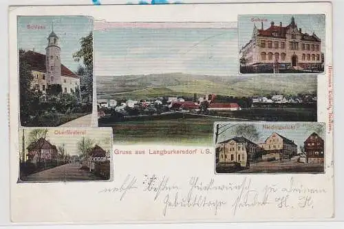 84829 Mehrbild Ak Gruss aus Langburkersdorf - Schloss, Oberfösterei, Schule usw.