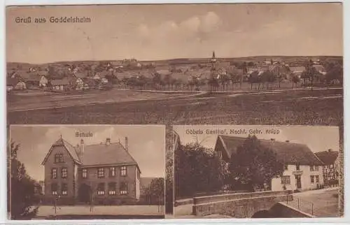 67116 Mehrbild Ak Gruß aus Goddelsheim Schule, Göbels Gasthof usw. 1926