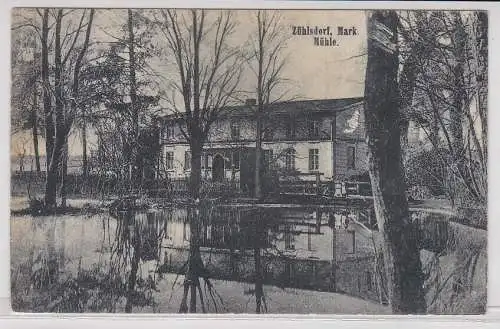 34675 Ak Zühlsdorf, Mark, Mühle mit Teich, Totalansicht, 1927