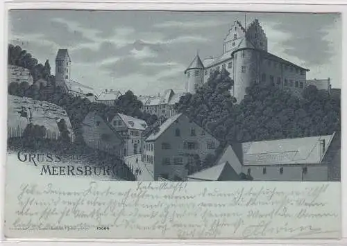 85943 Mondschein Ak Gruss aus Merseburg 1902
