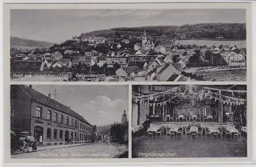 63686 Ak Gruß aus Oldisleben (Thür.), Gasthaus zum Weimarischen Hof, um 1920