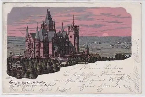 95818 Ak Lithographie Königswinter Drachenburg 1901