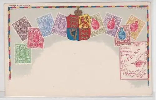 18008 Briefmarken Ak mit Briefmarken von Oranje River Colony um 1910