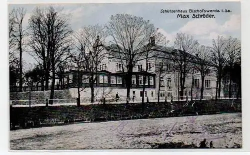 80766 Ak Schützenhaus Bischofswerda i. Sachsen - Max Schröder 1917