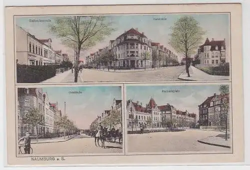 47984 Ak Naumburg a. S., Halleschestraße, Oststraße, Barbaraplatz, um 1920