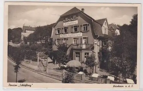 83929 AK Weinheim an d. Bergstraße - Pension "Schloßberg" Café & Restaurant 1937