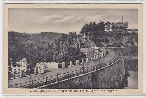93941 Ak Queistalsperre bei Marklissa mit elektrischem Werk und Hospiz 1925