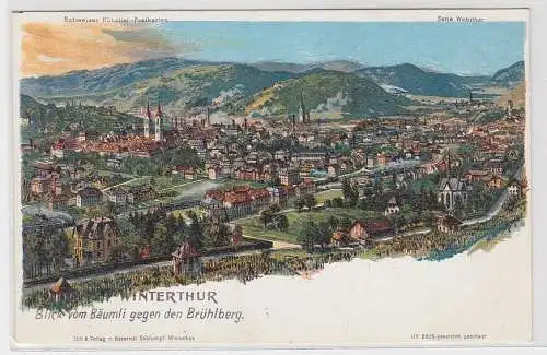 49878  Ak Winterthur Blick vom Bäumli gegen den Brühlberg um 1900