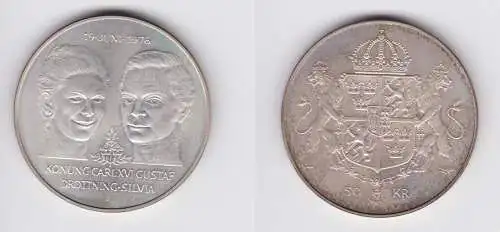 50 Kronen Silbermünze Schweden 1976 Hochzeit am 19. Juni 1976 (155239)
