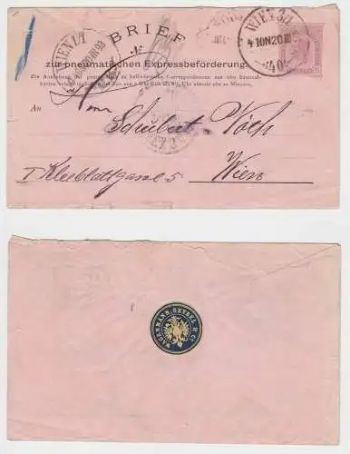 69328 Ganzsachen Brief zur pneumatischen Expressbeförderung Österreich 1893