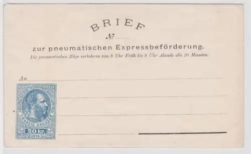 88698 Ganzsachen Brief zur pneumatischen Expressbeförderung Österreich um 1900