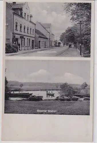 908260 Mehrbild Ak Gruß aus Gosen Storkowerstraße, Gosener Graben um 1940