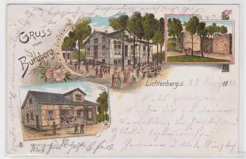 903997 Ak Lithographie Gruß vom Burgberg Lichtenberg 1899