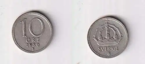 10 Öre Silber Münze Schweden 1950 ss (167541)