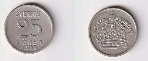 25 Öre Silber Münze Schweden 1953 ss+ (167530)