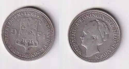 1/2 Gulden Silber Münze Niederlande 1921 Wilhelmina 1921 f.ss (166811)