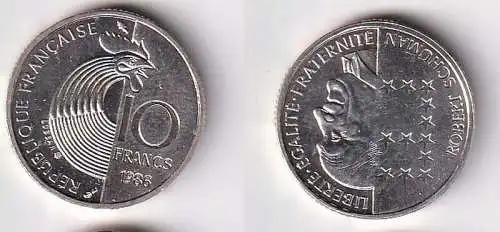 10 Franc Silber Münze Frankreich 100. Geburtstag von Robert Schuman 1986(166838)